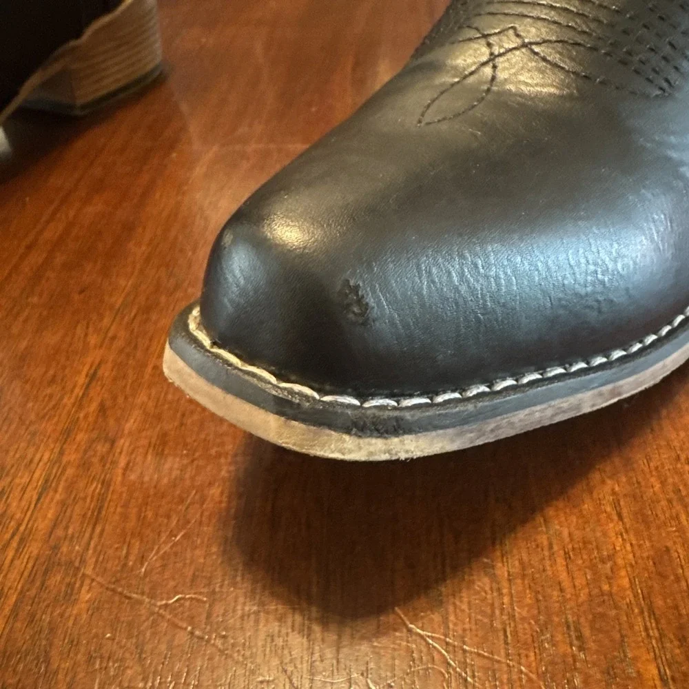 IUV CB048-BK Black‎ Western Cowboy Boots Men US 11 Embroidered Square Toe - Picture 9 of 11